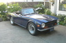 TR-6.   Susan's current road car.  Originally used as a tow car for the Spitfire converted to road racing.