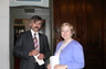 Susan with President of Wraslaw Rotary (Poland) after a speach about international travel with Rotary.