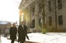 Attorneys Lana Sullivan and Steven Schafer outside the Norfolk County Superior Court House in Dedham, Massachusetts.