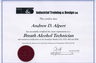 Maryland Lawyer Andrew Alpert is a U.S. Deportment of Transportation Certified Breath Alcohol Technician on Intoxilyzer Models S-D2, S-D5, 400, 5000 and 8000.