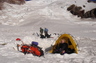 Here I am putting on my boots, getting ready to climb Mt. Rainier. (I've made it to the summit 5 times!).