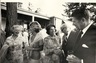 Ronald Reagan shaking hands with my mother at an event in Lakewood, WA
