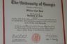 Diploma from undergraduate school, August 1973, cum laude