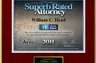 Mr. Head's Fourth Successive year with AVVO's highest possible rating, 10.0. This means that he has achieved this high ranking for every year that AVVO has listed Georgia attorneys.