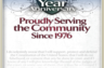 Plaque recognizing 35 years of legal service.