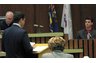 Cross-examining a police officer.