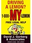 Pennsylvania Lemon Law Attorney David J. Gorberg
